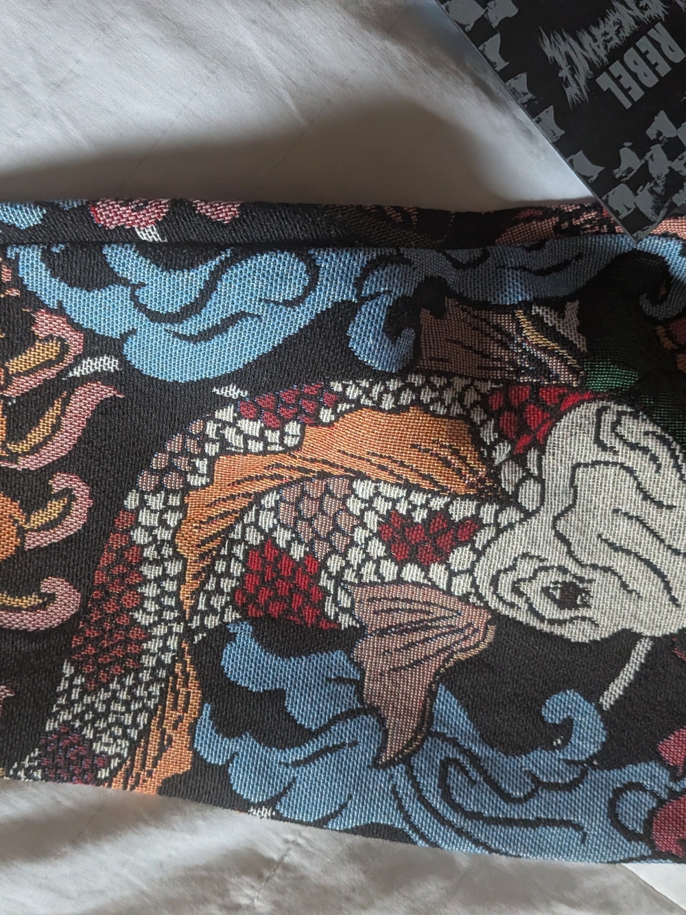 Rebel Vengeance Black Button-Up Shirt with Tiger, Koi & Floral Multicolor LARGE - Picture 5 of 7